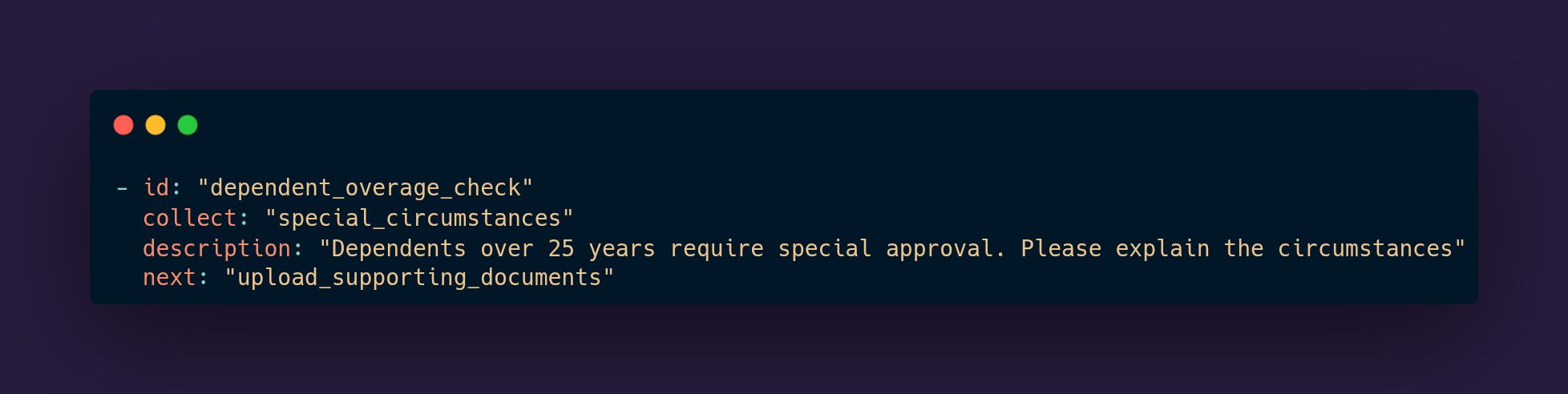 Dependent Overage Check YAML Example